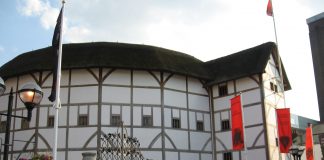 A photo of Shakespeare's Globe theatre as seen from the outside