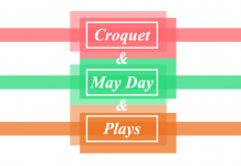 Colored rectangles reading "Croquet & May Day & Plays"