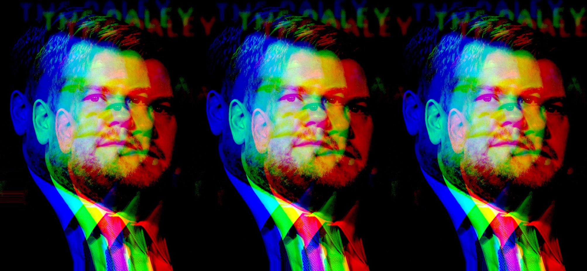 Digitally glitched photos of James Corden