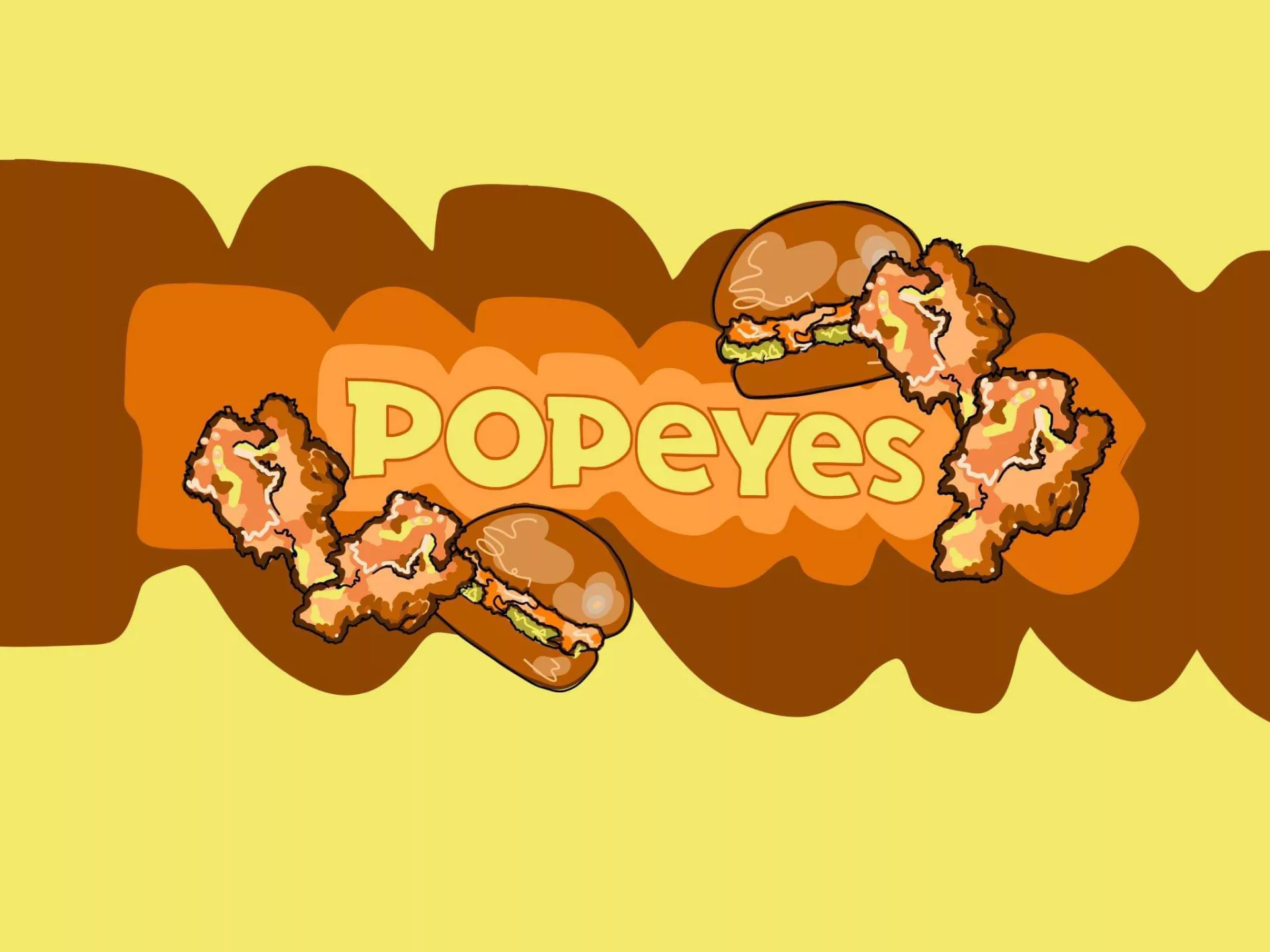 Sketch of the Popeyes logo