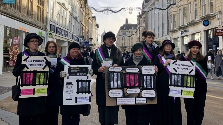 Extinction Rebellion protest as ‘Suffragettes’ protest in Oxford