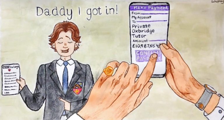 Cartoon: ‘Daddy I got in!’