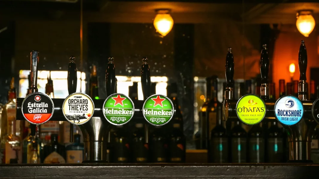 Photo of beer taps at pub