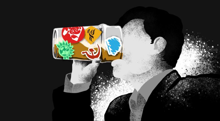 Drinking the political compass