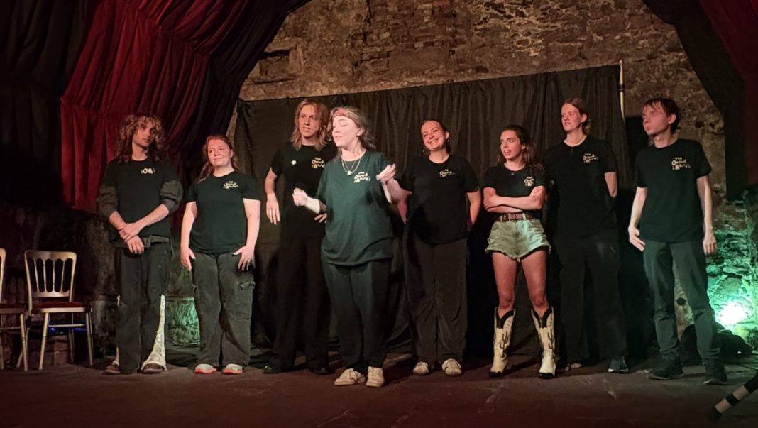 Oxford Revue standing on stage at the Fringe