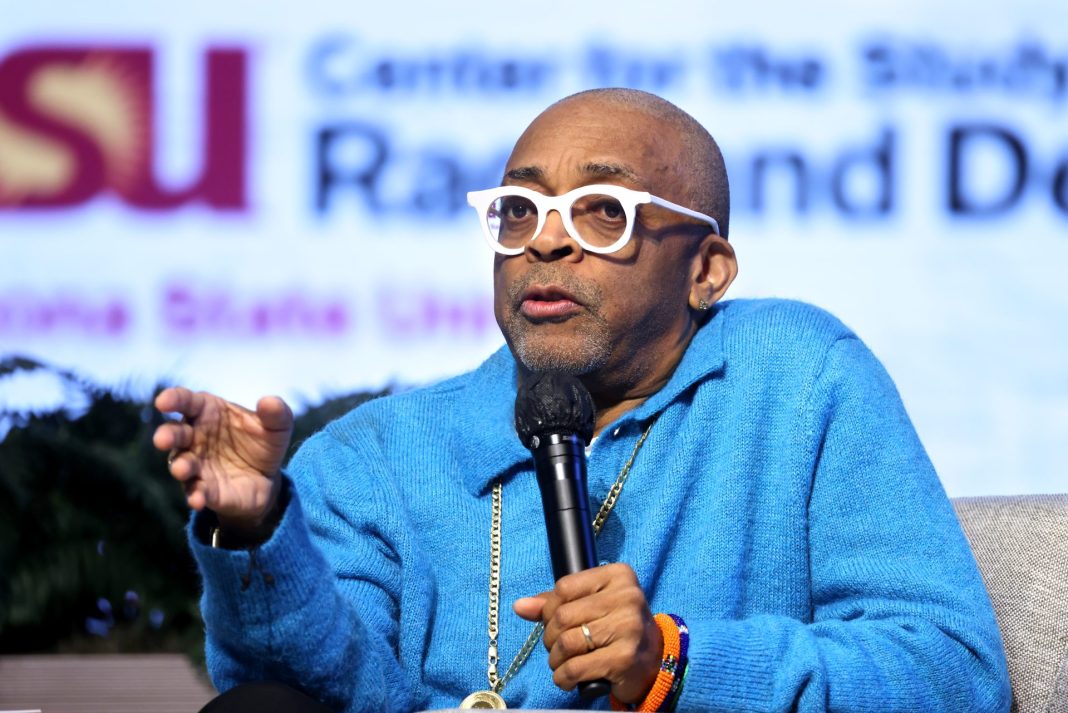 Spike Lee delivering a lecture