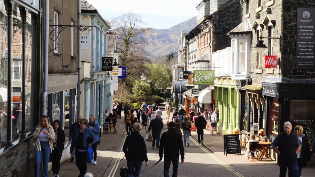 Illustrative image showing a small town in the mountains