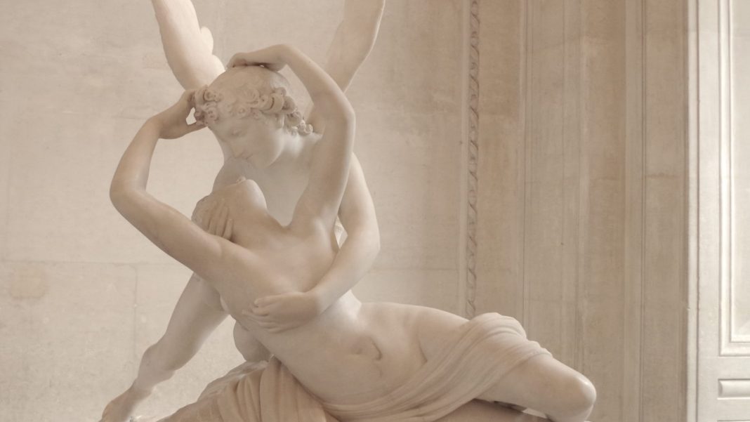 statue of cupid and psyche