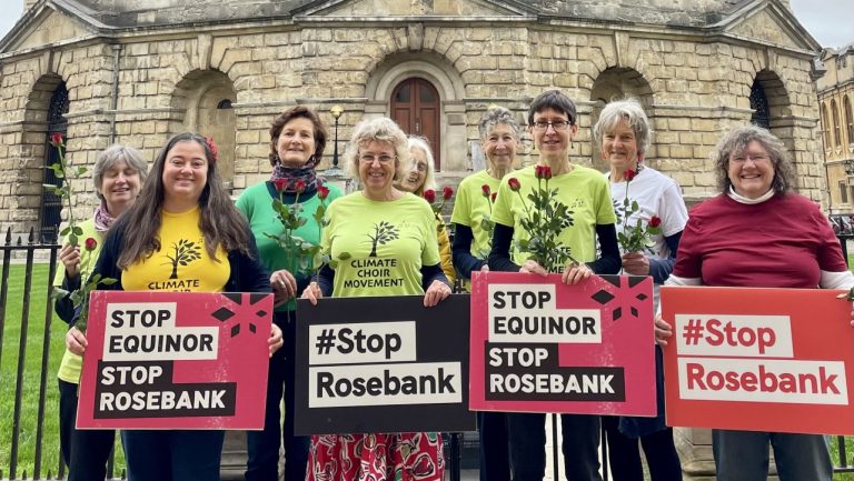 Oxford Choir hold musical protest against Rosebank oilfield