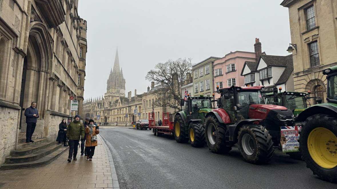 Farmers block traffic outside Exam Schools to protest minister’s visit