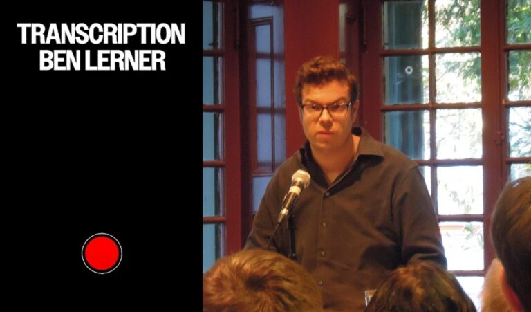 ‘Technologies of capture’: Ben Lerner’s ‘Transcription’ Reviewed