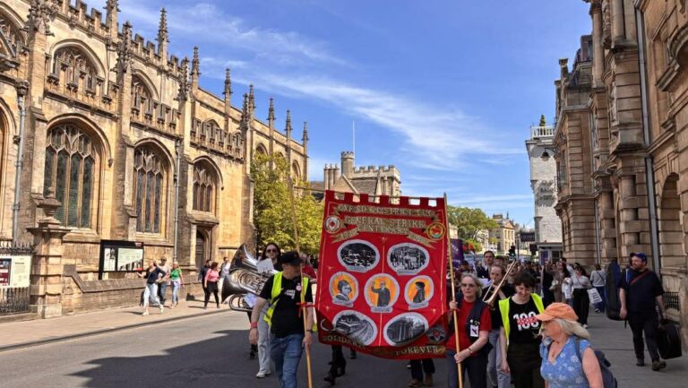 Trade unions and students rally in Oxford to mark General Strike centenary